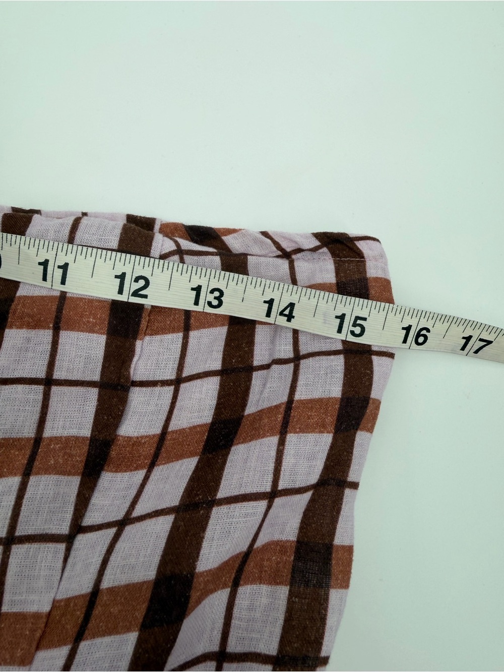 Anthropologie Brown & Cream Plaid Strapless Midi - Picture 9 of 10